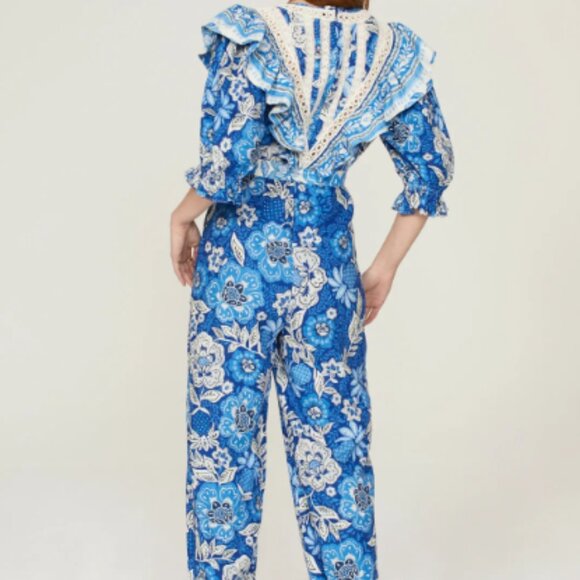 FARM Rio Full of Flowers Linen Blend Jumpsuit - Size XS - Picture 3 of 14